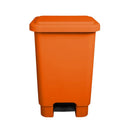 Lixeira Plástica Retangular 100 litros Laranja Com Pedal - Bin Embalagens