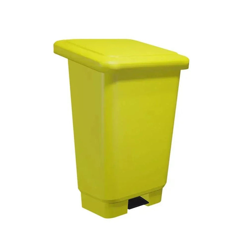 Lixeira Plástica Retangular 15 litros Amarelo Com Pedal - Bin Embalagens