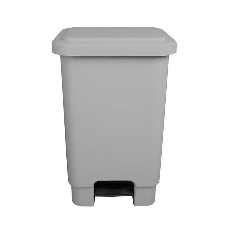 Lixeira Plástica Retangular 15 litros Cinza Com Pedal - Bin Embalagens