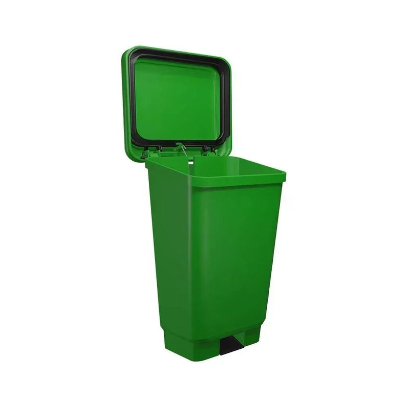 Lixeira Plástica Retangular 15 litros Verde Com Pedal - Bin Embalagens