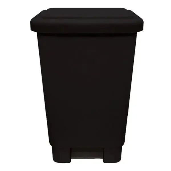 Lixeira Plástica Retangular 25 Litros Com Pedal Preta - Bin Embalagens