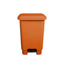 Lixeira Plástica Retangular 25 litros Laranja Com Pedal - Bin Embalagens