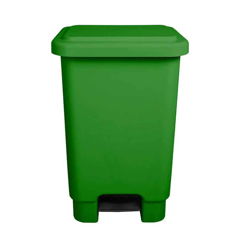 Lixeira Plástica Retangular 25 litros Verde Com Pedal - Bin Embalagens