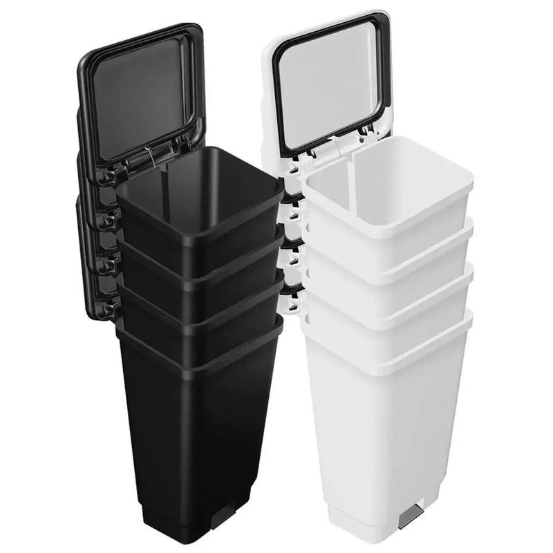 Lixeira Plástica Retangular 50 Litros Com Pedal Preta - Bin Embalagens