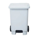 Lixeira Retangular com Pedal e Rodas 100 Litros Branca - Bin Embalagens