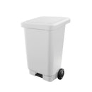 Lixeira Retangular com Pedal e Rodas 100 Litros Branca - Bin Embalagens