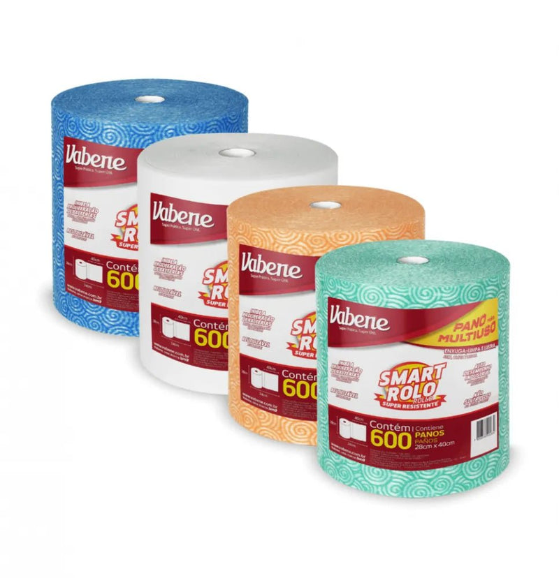 Pano Multiuso Rolo 28x300, 600 Panos, Vabene - Bin Embalagens