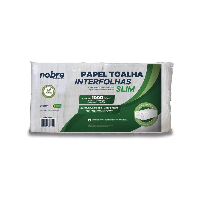 Papel Toalha Interfolha Slim - 20x20cm - c/1000fls. - Nobre - Bin Embalagens