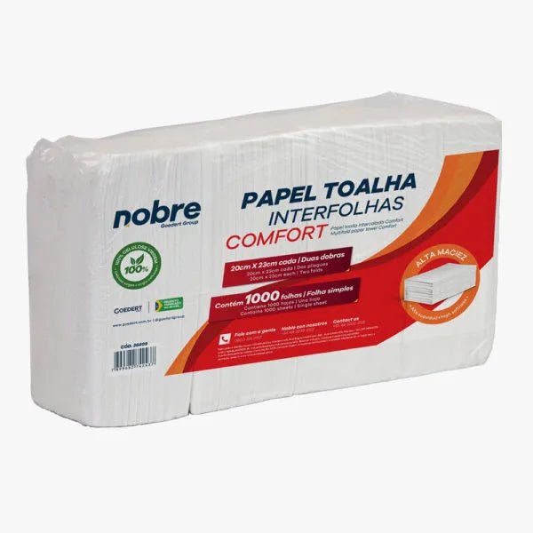 Papel Toalha Interfolhas Comfort - 20x23cm - c/1000fls - Nobre - Bin Embalagens