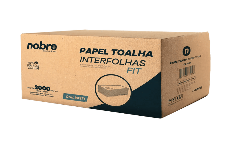Papel Toalha Interfolhas Fit - 20x23cm - c/ 2000fls - Nobre - Bin Embalagens
