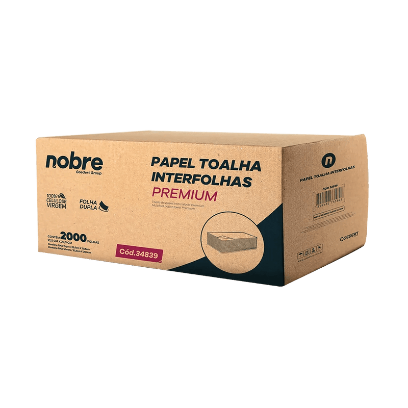 Papel Toalha Interfolhas - Premium - 22,5x20,5cm - c/ 2000fls - Nobre - Bin Embalagens