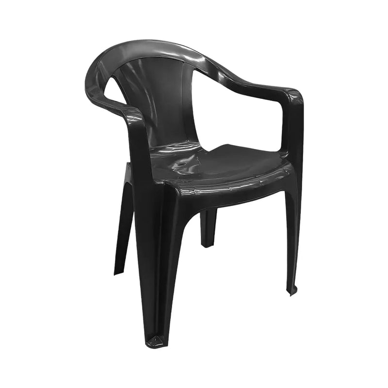 Poltrona de Plástico Baixa Peróla - Preta - Bin Embalagens